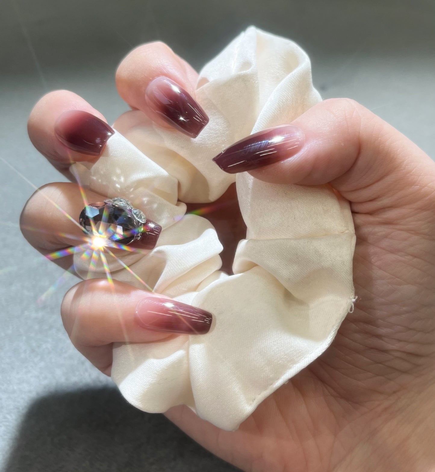 Rosé Glint - Mignonne Studio's high quality handmade press-on nails