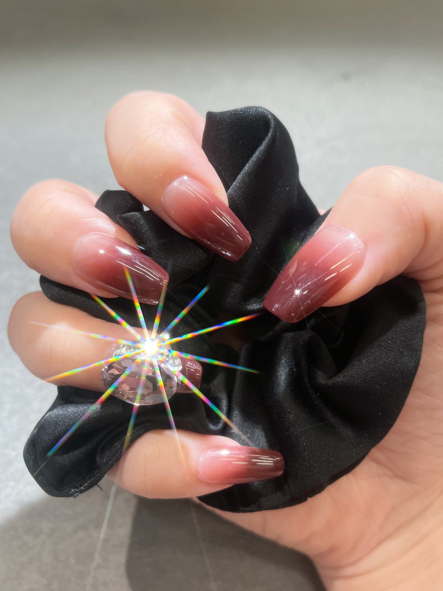 Rosé Glint - Mignonne Studio's high quality handmade press-on nails