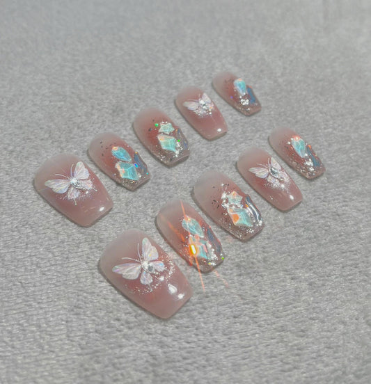 Butterfly Fairy - Mignonne Studio's high quality handmade press-on nails